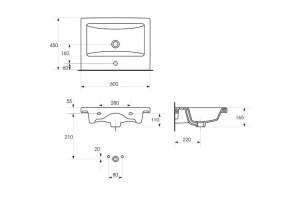 Мебельная раковина Cersanit Como 60 белая - 2