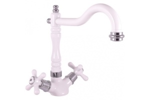 Смеситель для кухни Rav Slezak Morava retro белый - хром