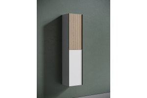 Шкаф-пенал Sancos Delta 35х160 белый - светлое дерево - 2