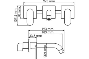 Смеситель Wasserkraft Elbe 7445 для раковины, черный матовый - 3