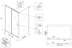 Душевой уголок Veconi Rovigo RV-072 120x100 профиль хром (RV072-120100-01-C4) - 3