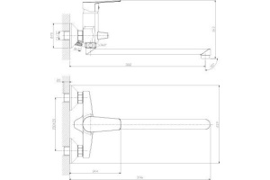 Смеситель для ванны Rossinka  хром (S35-33) - 2