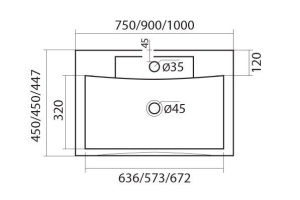 AM-LAV-900-MR-FP Раковина из искуственного мрамора - 3