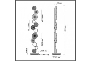 Торшер Odeon Light Exclusive Caramella 5412/68FL - 3