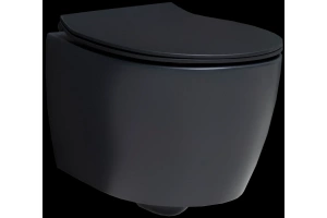 Унитаз подвесной Allen Brau Fantasy безободковый с сиденьем микролифт черный матовый