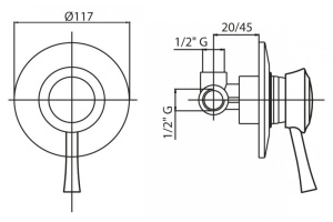 Смеситель для душа Cezares Giubileo (GIUBILEO-DIM-02) - 2