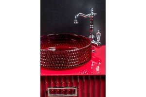 Раковина хрустальная накладная Armadi Art Lucido 39 красный - 2