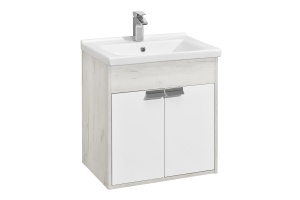 Тумба под раковину Aquaton Флай 60 белый-светлое дерево - 2