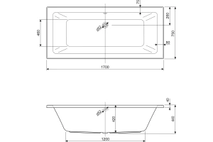 Акриловая ванна Cezares Plane Mini 170х75 (PLANE MINI-170-75-42-W37) - 3