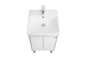 Тумба под раковину Aquaton Сканди Doors 45 белый - светлое дерево - 3