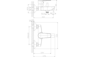 Смеситель для ванны Rossinka  хром (S35-31) - 2