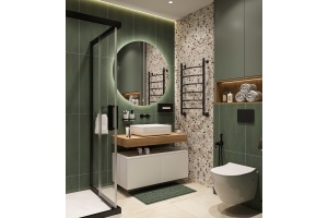 Мебель для ванной STWORKI Ольборг 100 столешница дуб французский, без отверстий, 2 тумбы 50, с раковиной STWORKI Soul 1 белой - 2