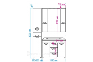 Тумба под раковину Misty Кристи 105 светло-зеленая глянцевая - 2