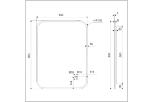 Зеркало Excellent Lumiro 80x60 с подсветкой - 2