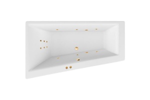 Акриловая ванна Excellent Sfera 170х100 левая белая золото с гидромассажем