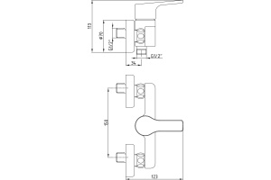 Смеситель E.C.A. Luna 102154011EX для душа - 2