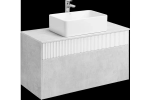 Комплект мебели Aquaton Марбл 100 белый-серый - 2