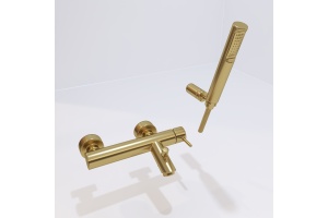 Смеситель Paffoni Light LIG023HGSP для ванны с душем, золото медовое брашированное - 2