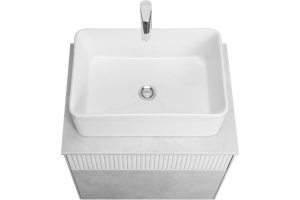 Тумба с раковиной Aquaton Марбл 60 белый-серый - 2