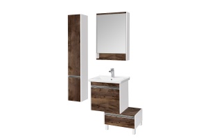 Комплект мебели Aquaton Капри 60 белый-темное дерево - 2