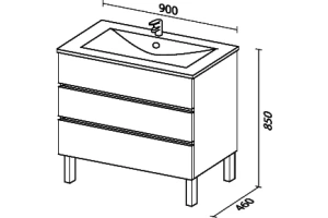 Тумба под раковину Sanvit Кубэ-3 90 белый глянец - 3