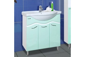 Тумба с раковиной Bellezza Мари 105 белая/салатовая
