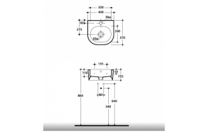Kerasan Flo Раковина 40*37см с 1 отв. под смеситель, цвет белый (снято с пр-ва запрашивать наличие на фабрике) - 2