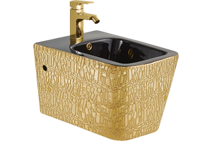 Биде подвесное Vincea Q-Line VB1-12G1B золотое, черное - 2