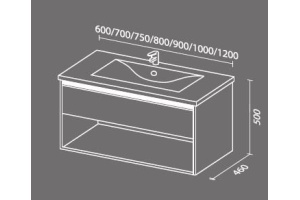 Тумба с раковиной Sanvit Контур 80 белый глянец - 3