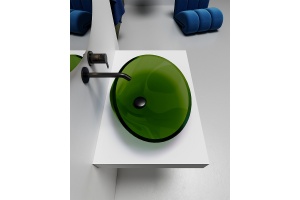 Накладная раковина Abber Kristall 54 зеленая - 2