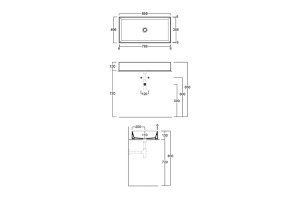 SIMAS AGILE Раковина на столешницу 80х40 см,без перелива, без отв  под смеситель,цвет белый - 2