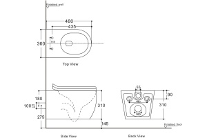 Cetus W Short Унитаз с сидением (Soft Close-SLIMSEAT) подвесной с Rimless (249710) - 2