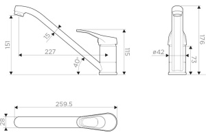 Смеситель Omoikiri Kado PL для кухонной мойки - 2