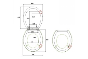 Сиденье для унитаза Boheme Vogue белый с петлями золото - 2