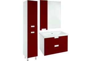 Зеркало-шкаф Bellezza Пегас 80 L, красное - 2