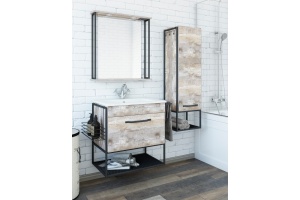 Шкаф-пенал Sanflor Бруклин R бетон пайн, экзотик - 2