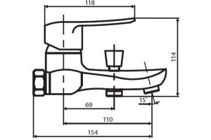 Смеситель Dorff Ultra для ванны с душем - 3