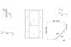 Душевой уголок Veconi Rovigo 100х100, хром (RV36-100-01-C5) - 3