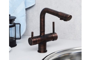 Смеситель Wasserkraft A8047 для кухонной мойки, темная бронза - 2