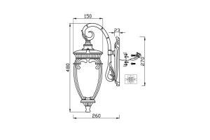 Уличный настенный светильник Maytoni Fleur O414WL-01GB - 2