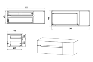 Тумба с раковиной Misty Роял 120 черная матовая - 3