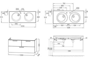 Тумба под раковину Jacob Delafon Odeon Rive Gauche 120, дуб табак - 2