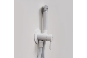 Гигиенический душ Wasserkraft со смесителем белый матовый - 3