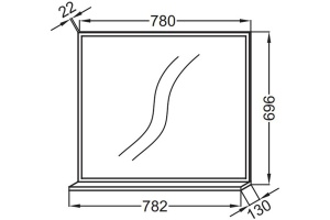 EB1597-N18 VIVIENNE Зеркало 80 см, белый меламин - 2