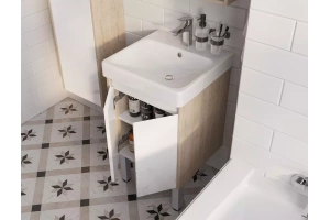 Комплект мебели Aquaton Сканди Doors 45 белый - светлое дерево - 3