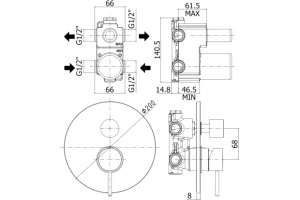 Смеситель Paffoni Light LIG018BO с ВНУТРЕННЕЙ ЧАСТЬЮ, для ванны с душем, белый - 2