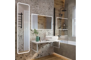 Мебель для ванной DIWO Элиста 100 белый мрамор, с раковиной Moduo 50 Square - 2