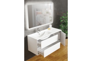 Тумба под раковину Sanvit Бруно -2 120 L белый глянец - 3