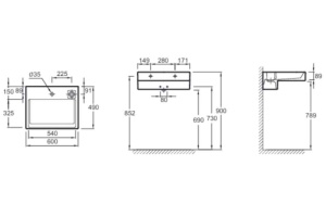 Раковина Jacob Delafon Terrace EXE112 60 см - 2