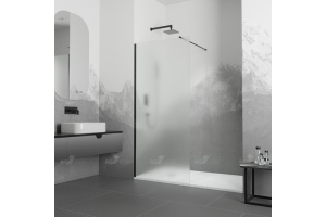 Душевая перегородка RGW Walk in 100х195 черная стекло прозрачное